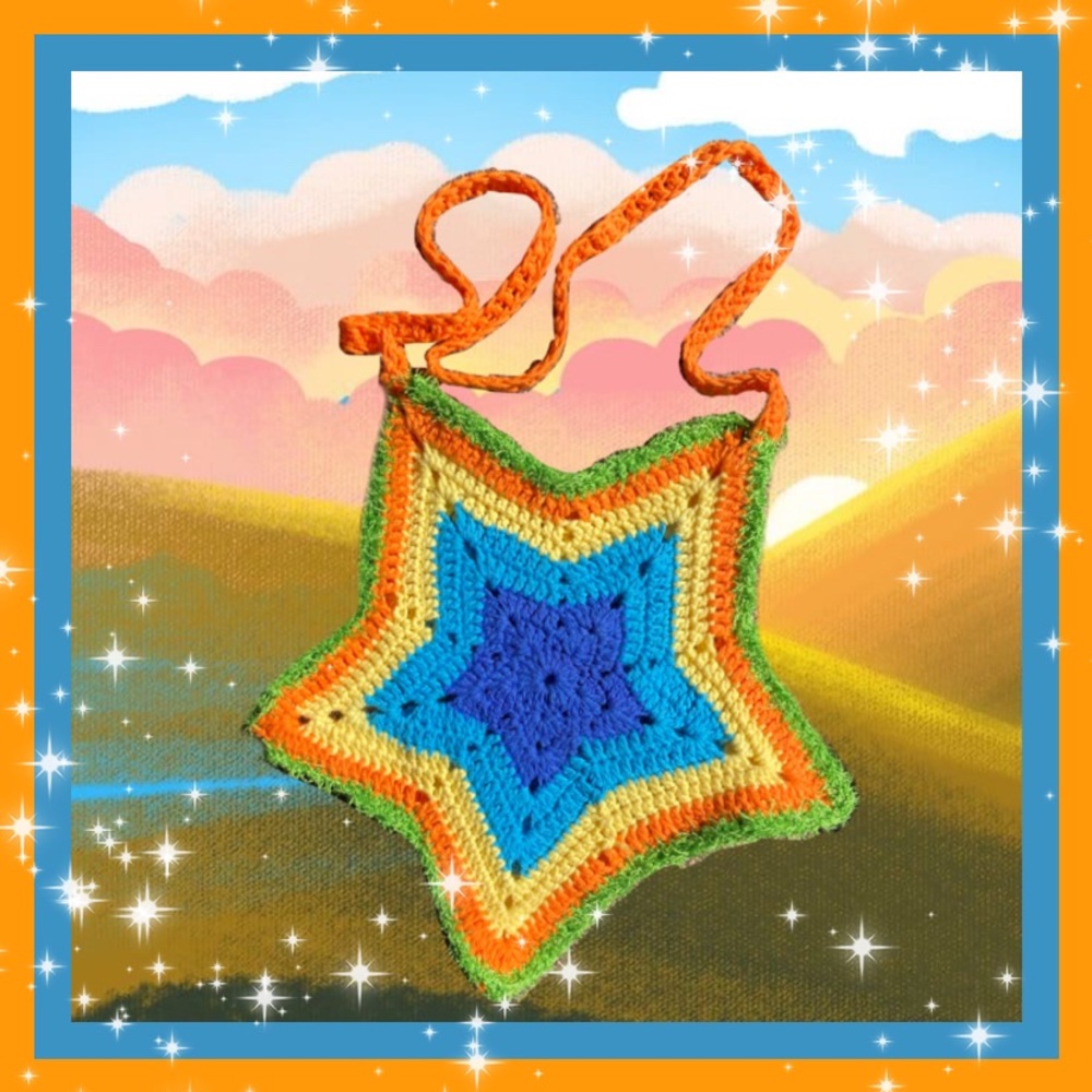 crochet sunset star bag